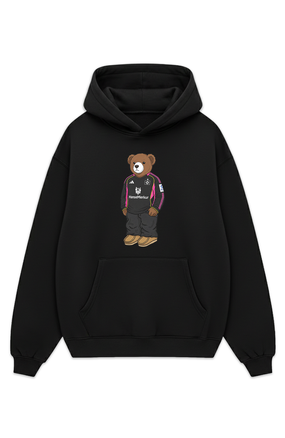 Hamburg Bär Dritttrikot Schwarz-Pink Oversized Hoodie