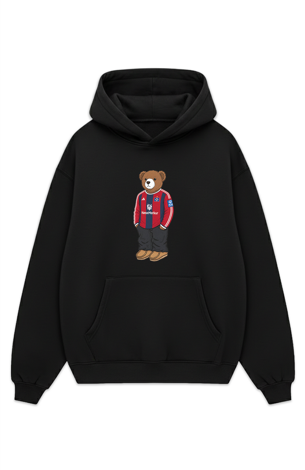 Hamburg Bär Dritttrikot Rot-Blau Oversized Hoodie