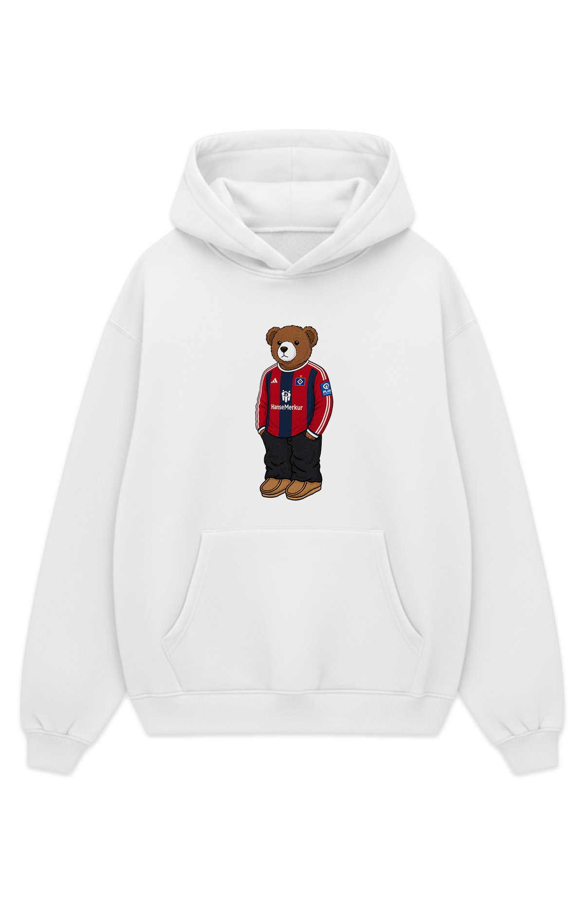 Hamburg Bär Dritttrikot Rot-Blau Oversized Hoodie