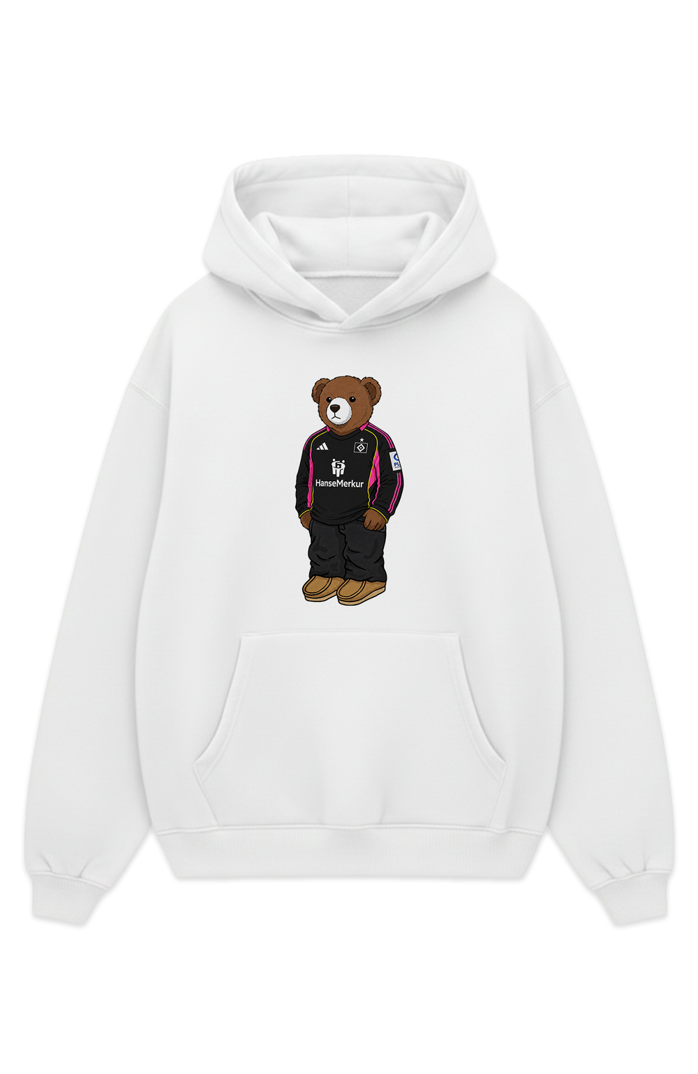 Hamburg Bär Dritttrikot Schwarz-Pink Oversized Hoodie