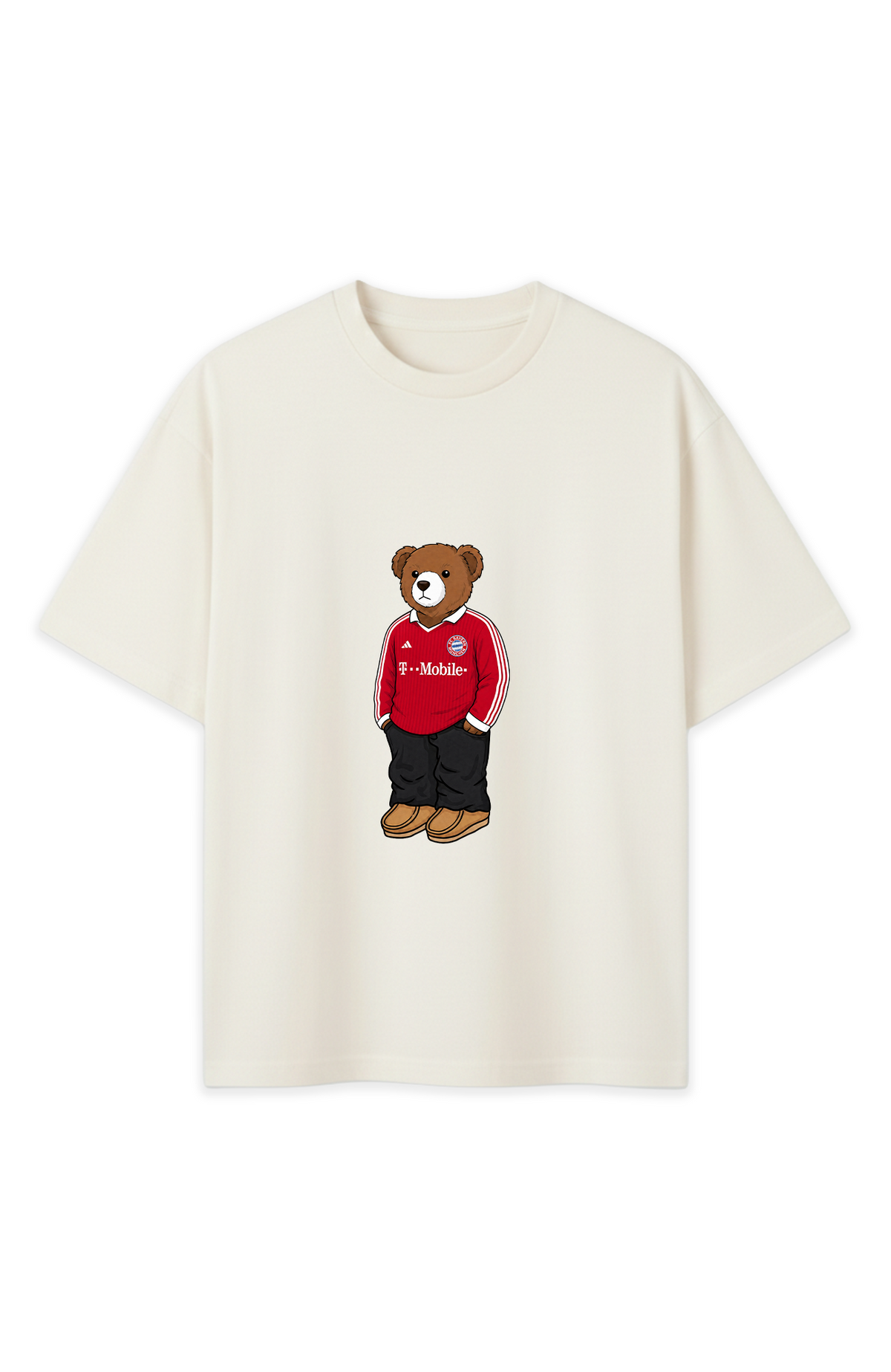 Bayern Bär Retro Rot Oversized Shirt