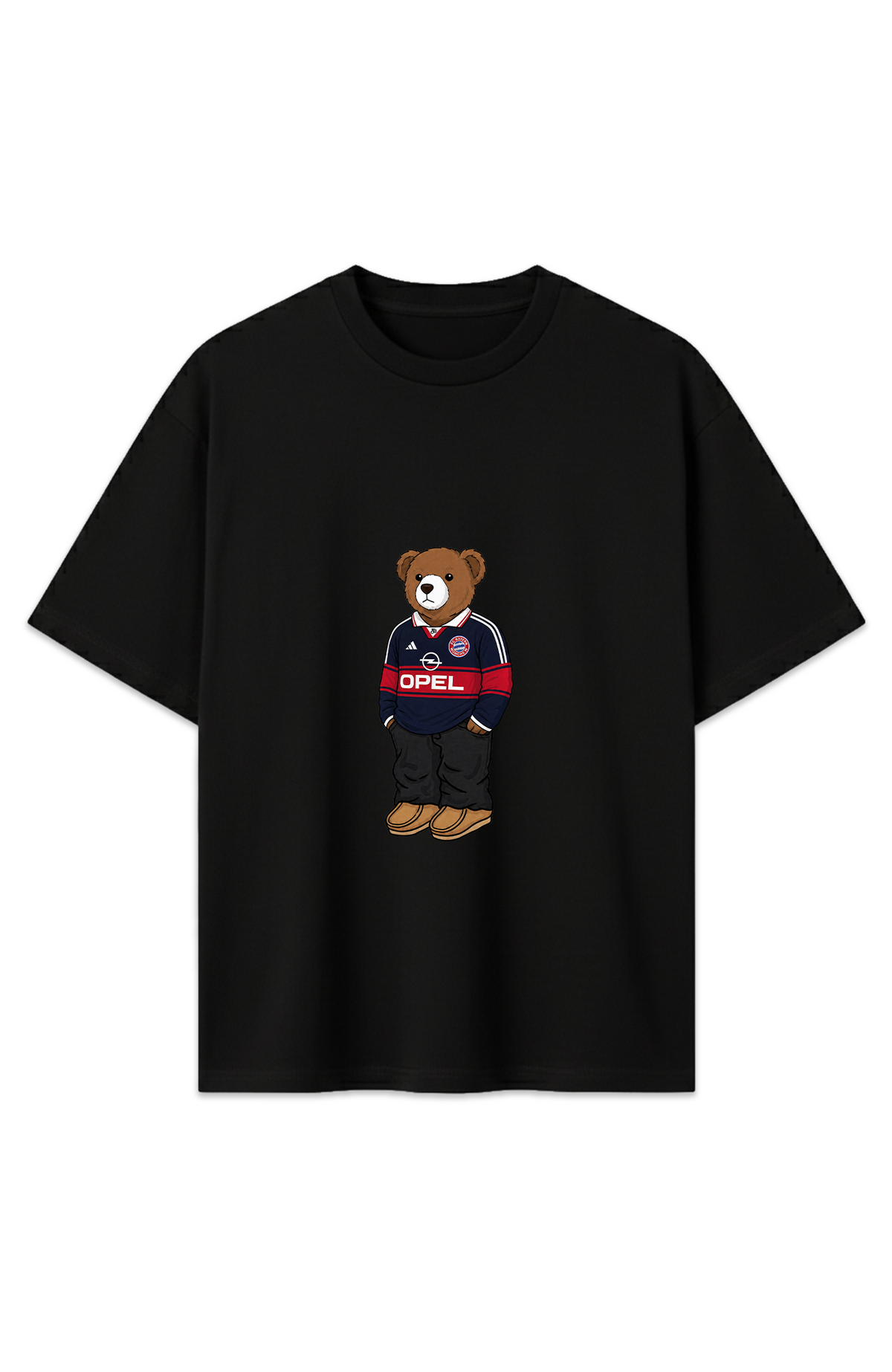 Bayern Bär Retro Blau-Rot Oversized Shirt