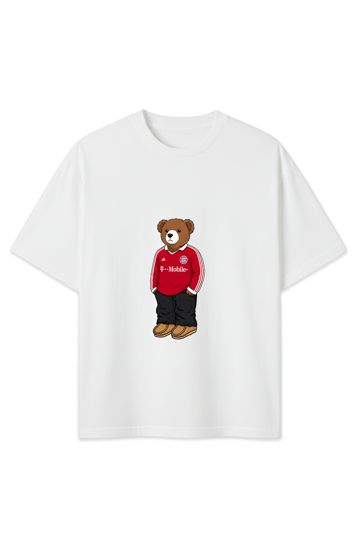 Bayern Bär Retro Rot Oversized Shirt